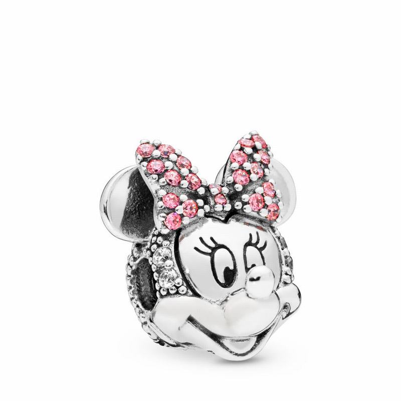 Pandora Disneyr Shimmering Minnie Portrait Clip Charm - Sterling Silver/Red/Cubic Zirconia - Canada